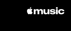 Apple logosu ve yanında kalın, yuvarlak hatlı, tamamı küçük harfle yazılmış music kelimesinden oluşan yeni Apple Music logotipinin yakın görünümü