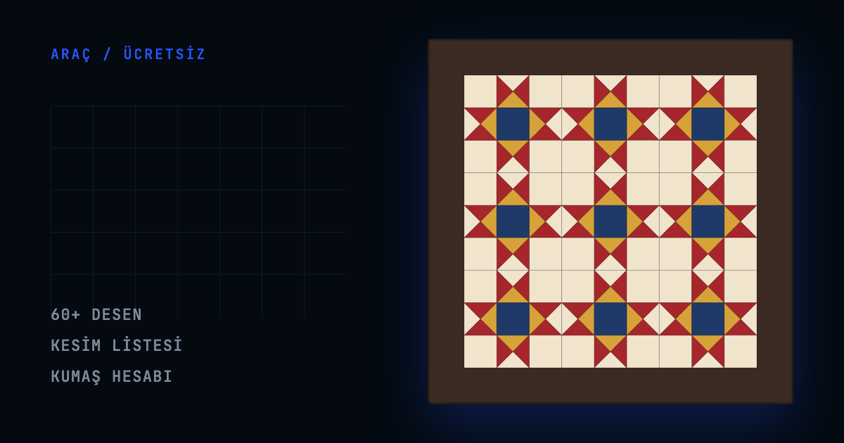 Kırkyama Tasarım Oluştur: Ücretsiz Online Patchwork Aracı