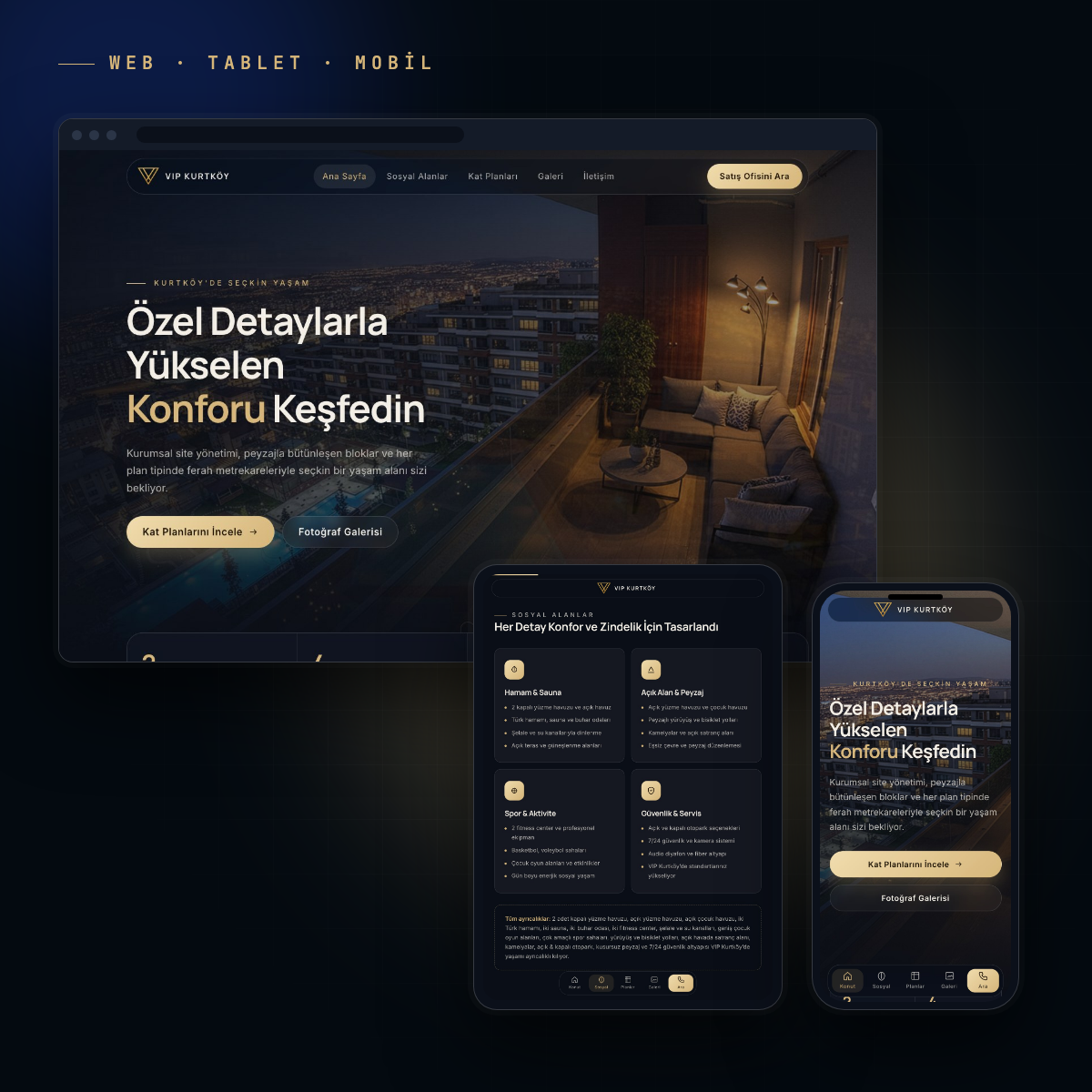 Premium Gayrimenkul Web Arayüz Tasarımı
